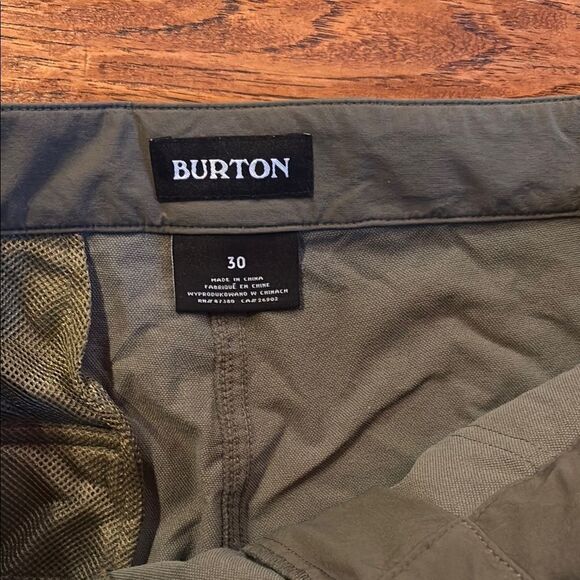 Burton Green Cargo Pants Durable Cotton Blend - Picture 2 of 10